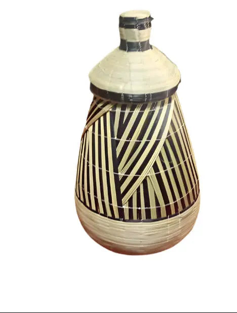 Rwandan Traditional Lidded Basket - Handmade Inkangara Storage & Decor murukali.com