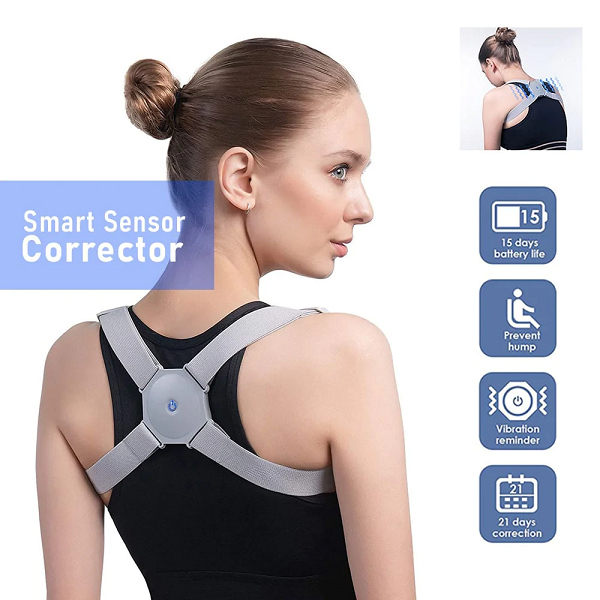 Posture Corrector with Intelligent Sensor Vibration Reminder Adjustable Back Brace Support