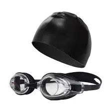 SILICONE SWIMMING CAP + SWIMMING GOGGLES murukali.com
