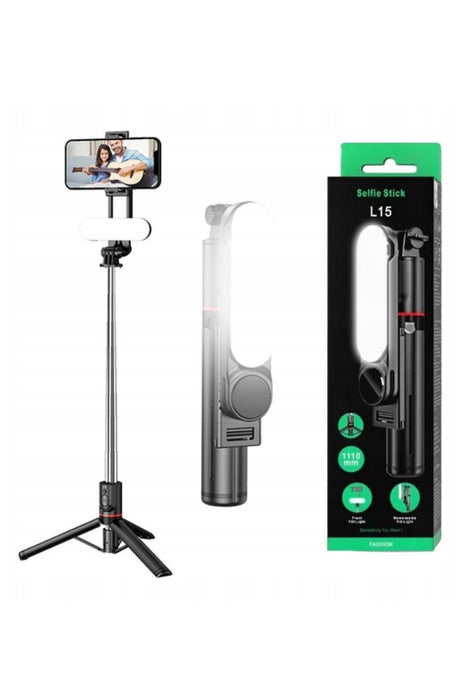 L15 Tripod Bluetooth Selfie Stick With LED 111omm