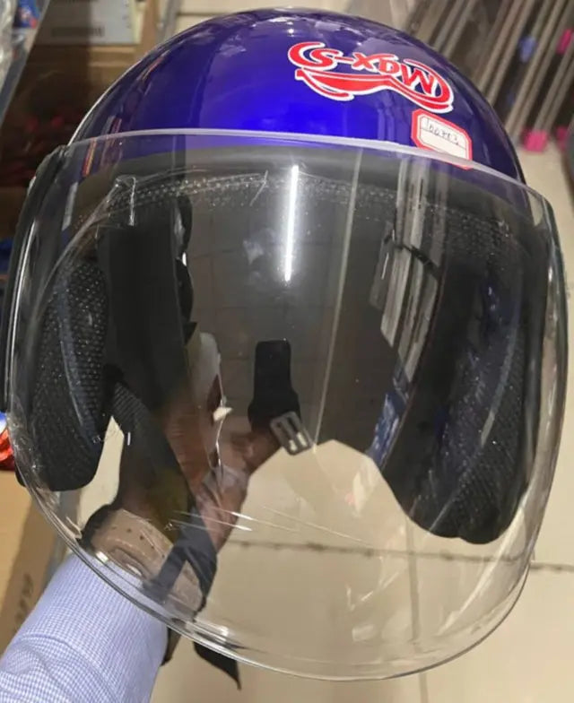 SXW Blue Motorcycle Helmet with Visor Murukali.com