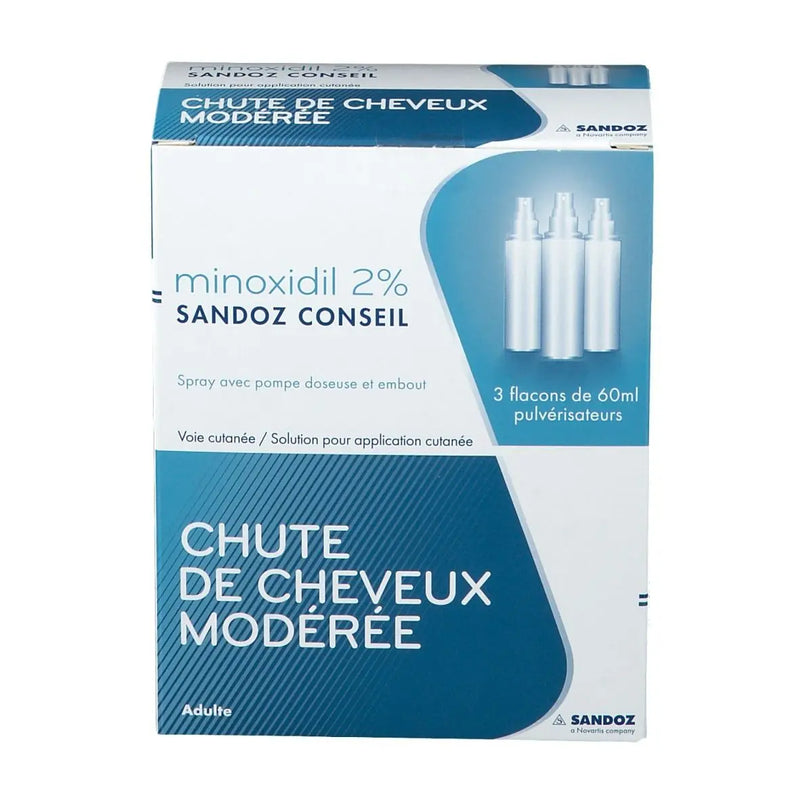 Sandoz Conseil Minoxidil 5% Hair Regrowth Treatment for Men - 3x60ml with Pump Murukali.com