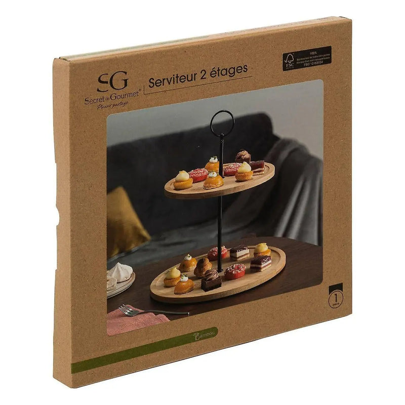 Secret Gourmet Geom’Hygge 2-Tier Serving Platter Stand Murukali.com