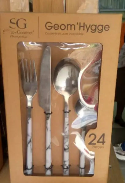 Secret Gourmet Geom’Hygge 24-Piece Cutlery Set Murukali.com