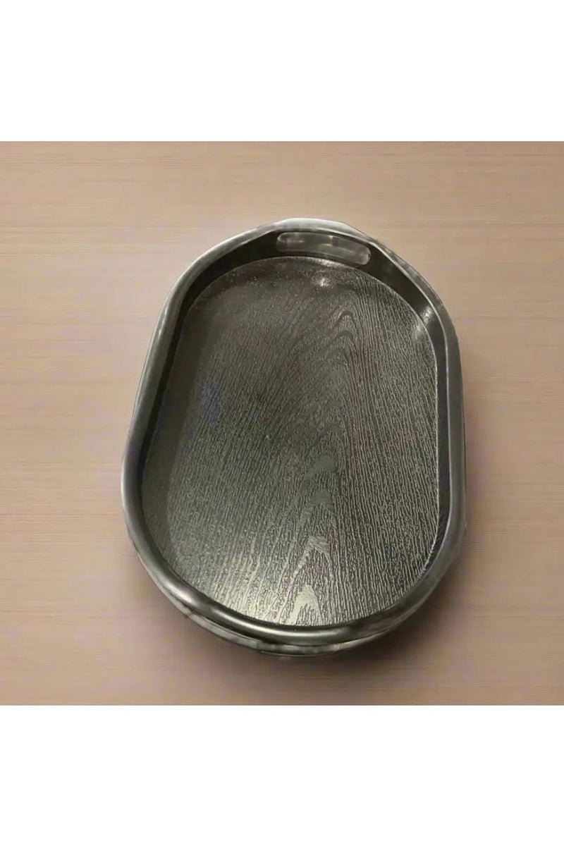 Set of 3 Stylish Black Oval Serving Trays Murukali.com