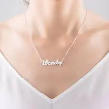 Silver Custom Name Neckless murukali.com