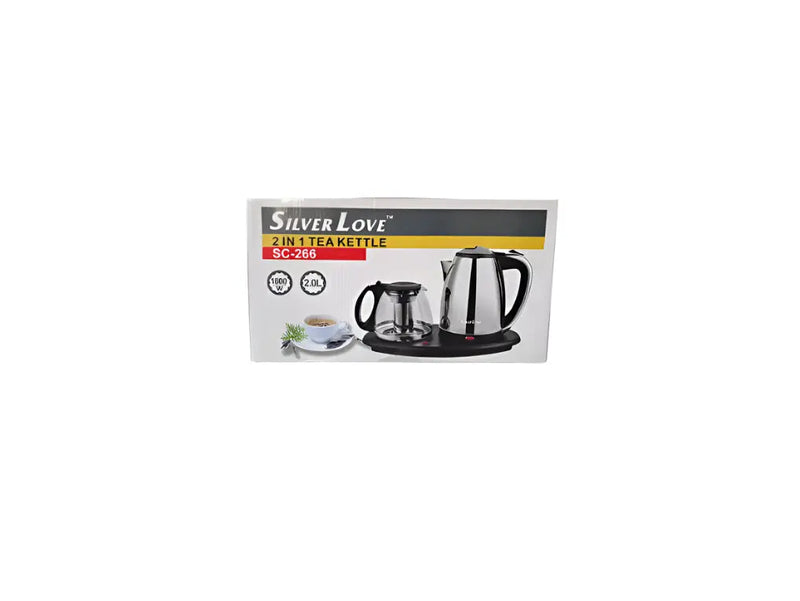 Silver Love 2in1 Tea/Coffee Kettle – SC-266 Murukali.com