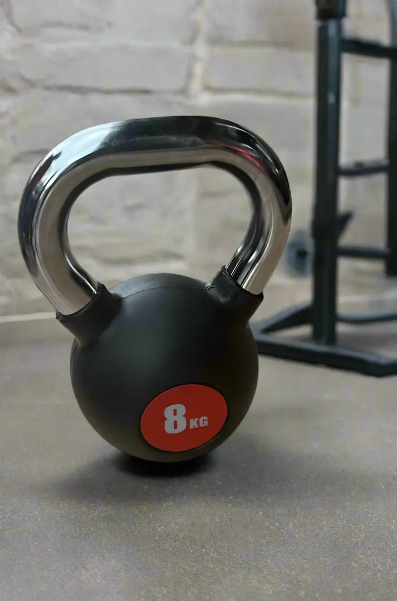Skyland Rubber Coated Cast Iron Kettlebell with a weight of 8kg Murukali.com