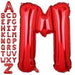 Small Red Letter M Foil Balloons Murukali.com