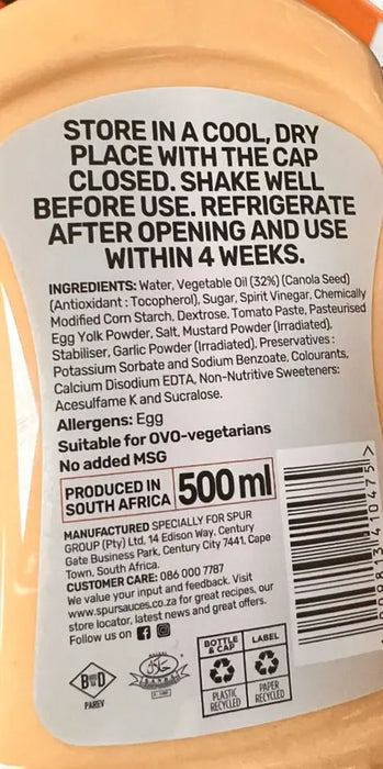 Spur Salad & French Fry Dressing 500ml Murukali.com