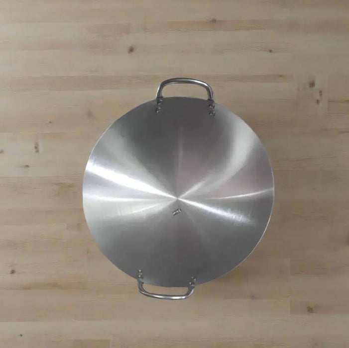 Stainless Steel Cooking Wok 14-Inch - Heavy-Duty Pan with Handles Murukali.com