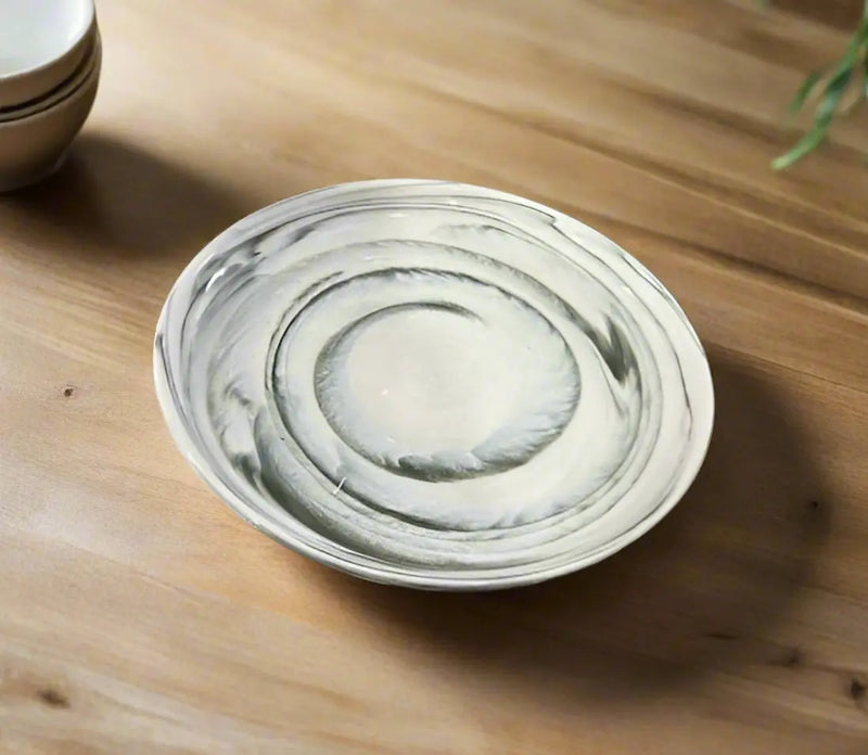 Swirl Black and White Dinner Plate Set 12pcs Murukali.com