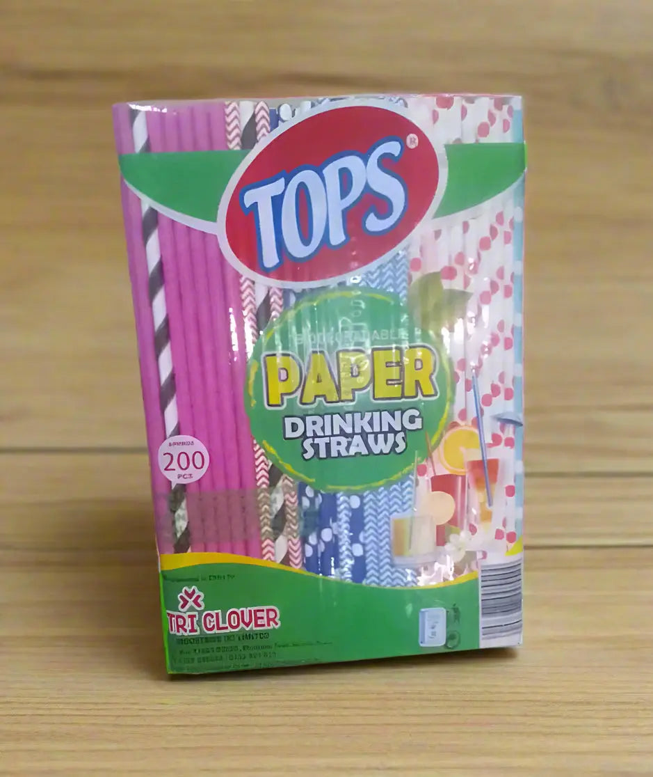 TOPS Paper Drinking Straws 200pcs - Murukali.com