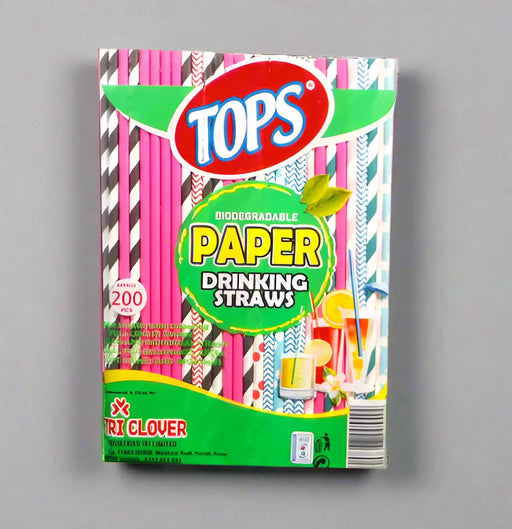 TOPS Paper Drinking Straws 200pcs Murukali.com