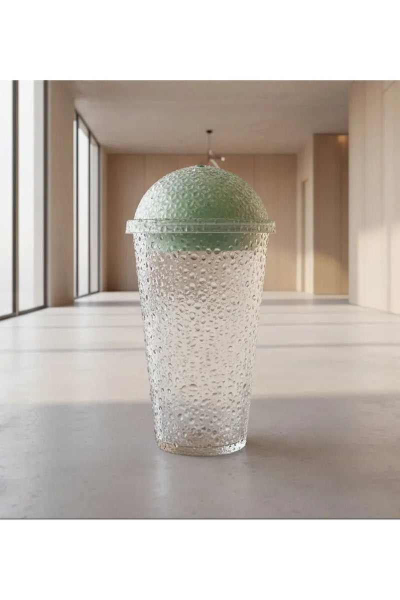 Textured Bamboo-Inspired Drinking Cup with Domed Lid Murukali.com
