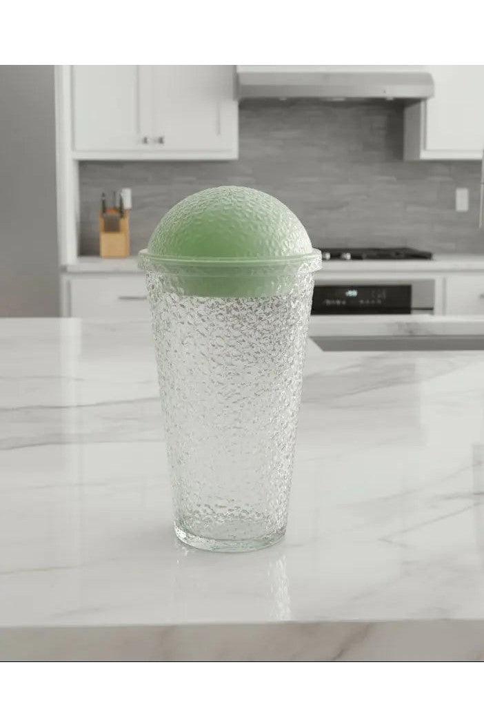 Textured Bamboo-Inspired Drinking Cup with Domed Lid Murukali.com