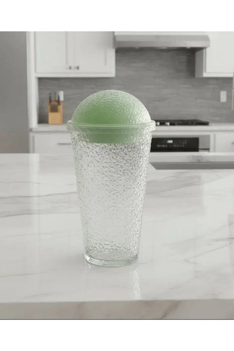 Textured Bamboo-Inspired Drinking Cup with Domed Lid Murukali.com