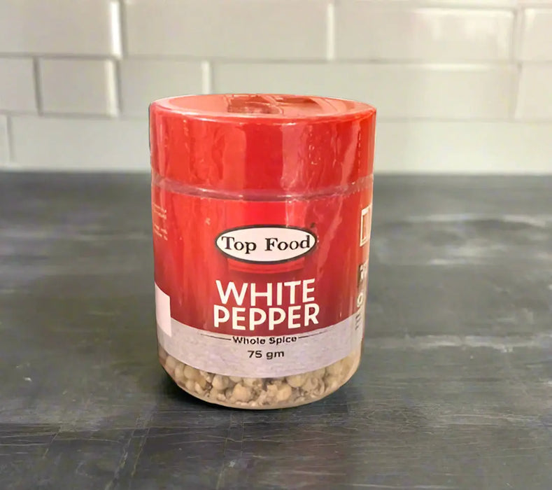 Top Food White Pepper Whole Spice 50G Murukali.com