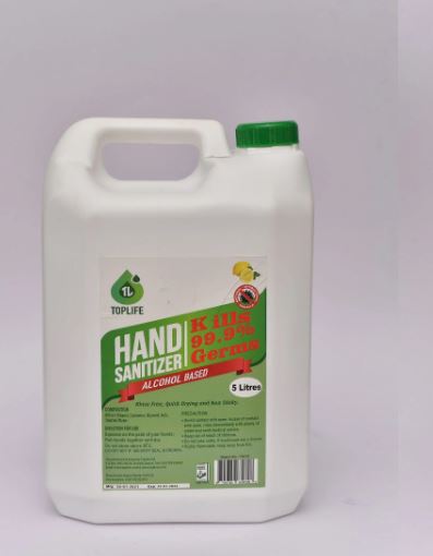 Toplife Hand Sanitizer 5 Litres Kills 99.8% Germs murukali.com