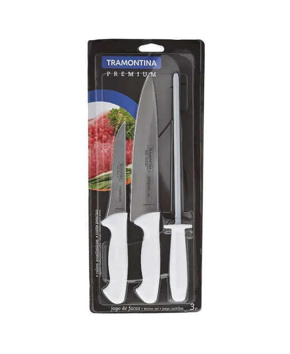 Tramontina Premium 3-Piece Knife and Sharpener Set
