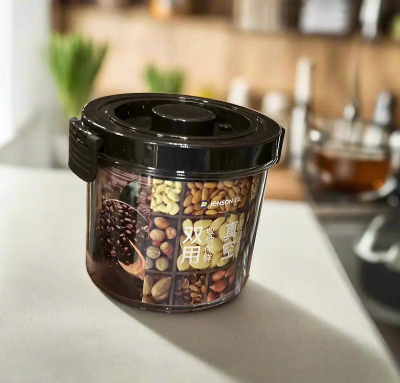 Transparent Square Coffee Storage Container with Airtight Lock and Vacuum Seal Murukali.com
