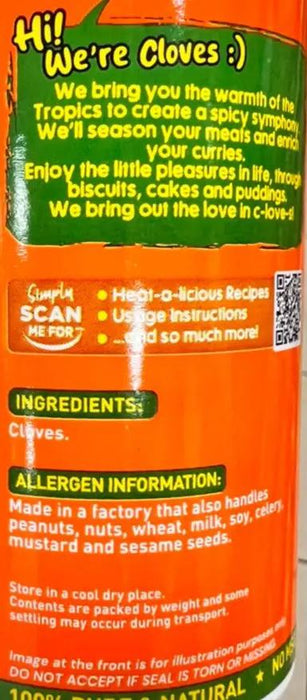 Tropical Heat Pure Ground Cloves Spice 100g Murukali.com