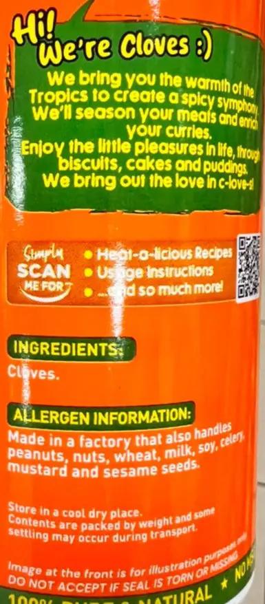 Tropical Heat Pure Ground Cloves Spice 100g Murukali.com