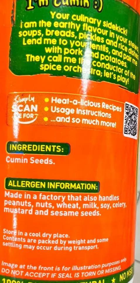 Tropical Heat Pure Ground Cumin Spice 100g Murukali.com