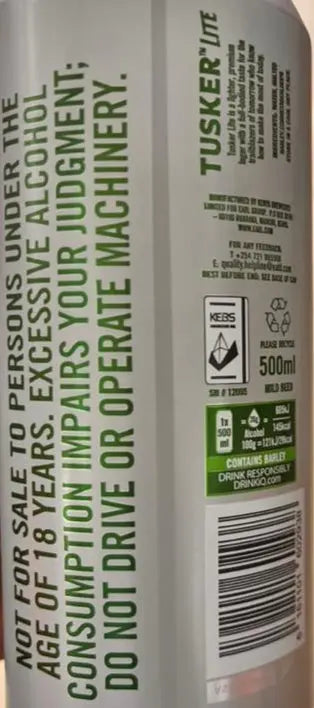 Tusker Lite Beer 500ml Murukali.com