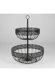 Two-tiered Black Metal Fruit Basket Murukali.com