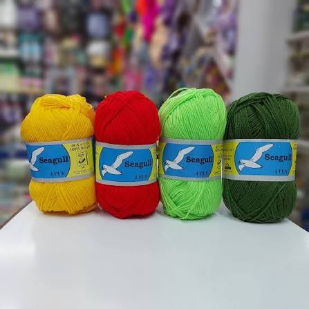 Seagull Hand Knitting Yarn 4PLY Fast Colour Antishrink Set, 10pcs