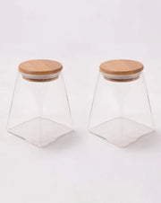 UMAI Borosilicate Glass Jar with  Bamboo Lid 1pcs Murukali.com