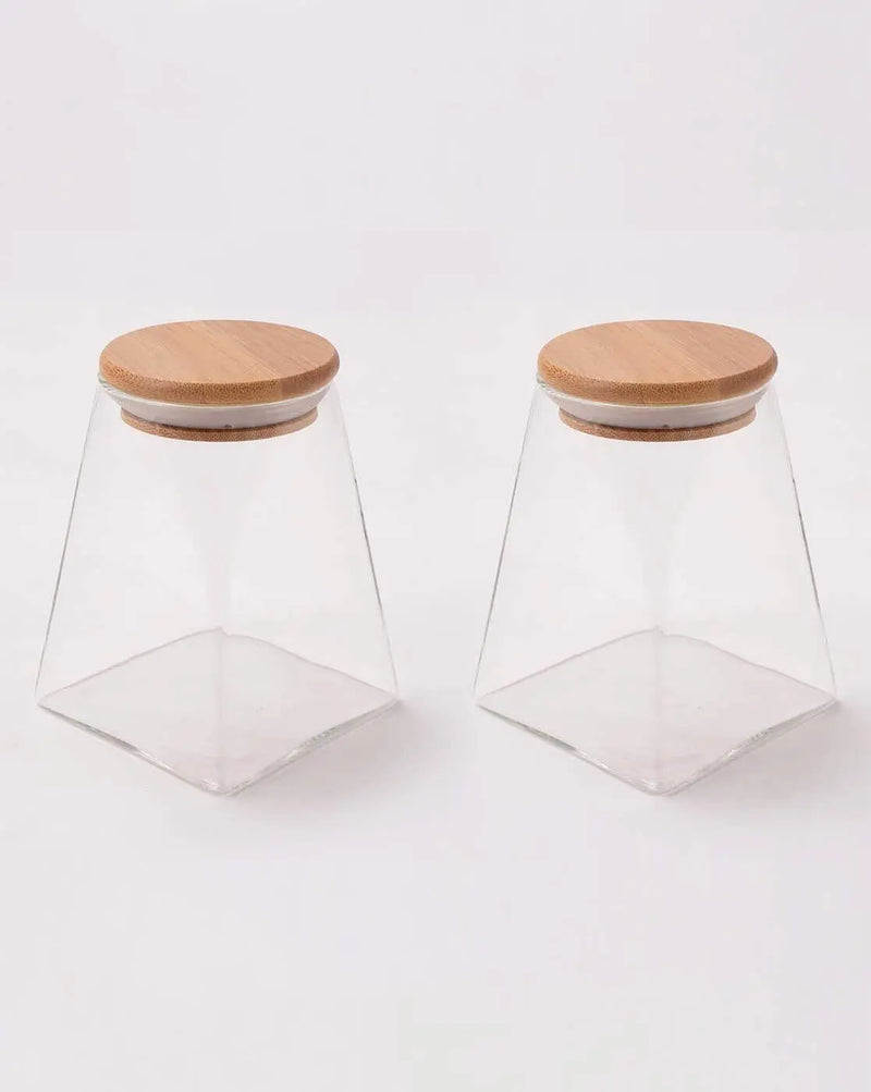 UMAI Borosilicate Glass Jar with  Bamboo Lid 1pcs Murukali.com