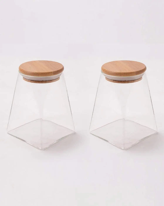 UMAI Borosilicate Glass Jar with  Bamboo Lid 1pcs Murukali.com