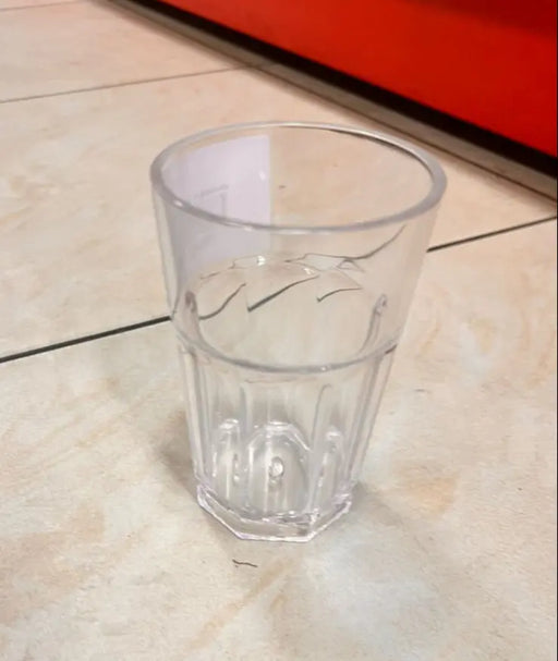 Unbreakable Plastic Water Tumbler on Tiled Floor 130ml 1pcs Murukali.com