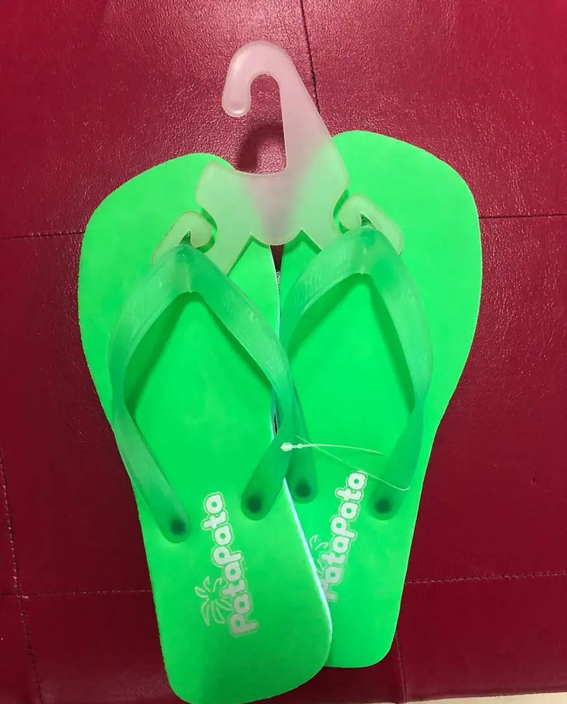 Unisex Patapata Green Rubber Flipflops For Adults murukali.com
