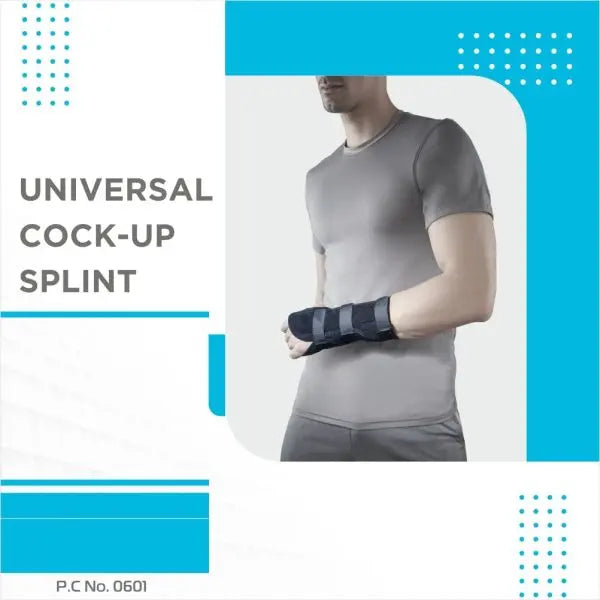 Universal Black Cock-Up Splint for Wrist Support Murukali.com