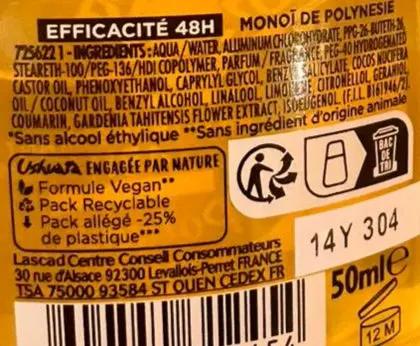 Ushuaïa Polynesia Anti-Perspirant – Monoï Oil & Tiaré Flower Roll-On Deodorant 50ml Murukali.com