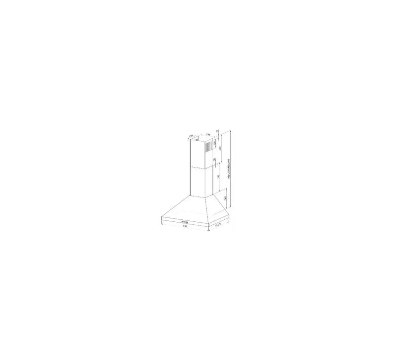 VON BI HOOD VBDP631MFK 60CM Chimney Pyramid Hood Murukali.com