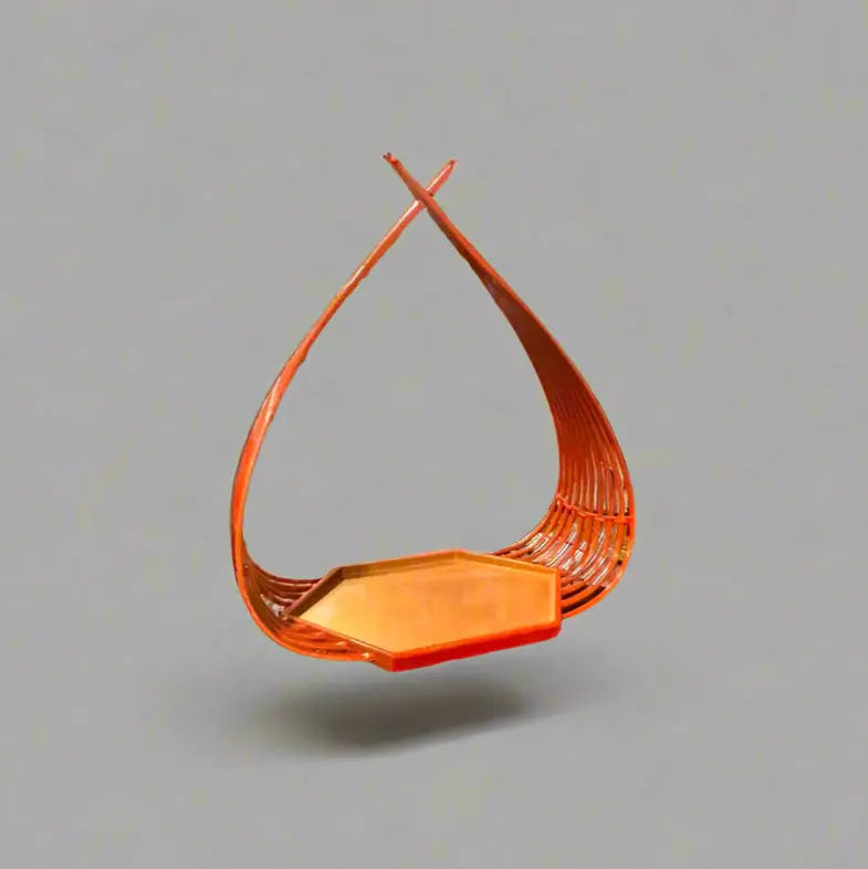 Vibrant Orange Hexagonal Basket Tray Murukali.com