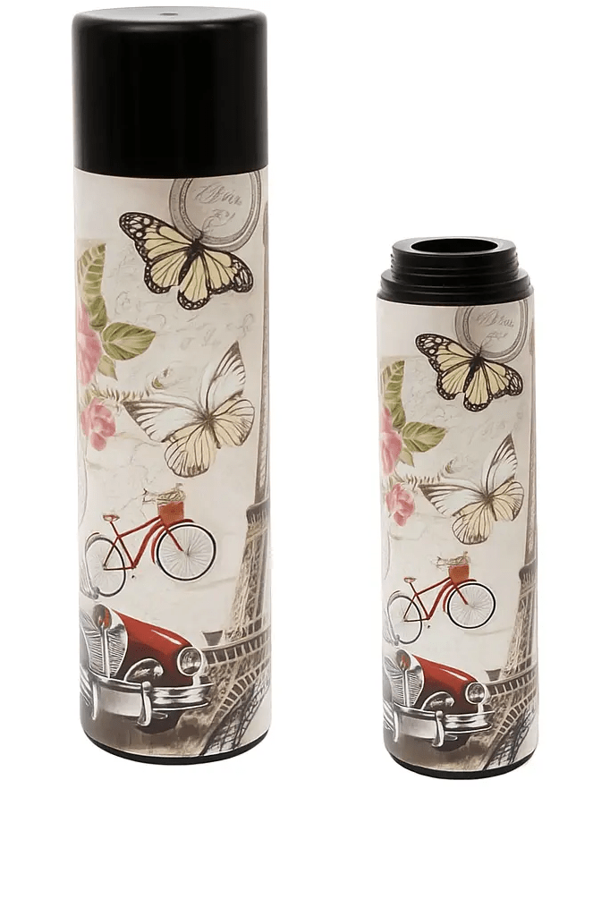 Vintage Paris Eiffel Tower Insulated Travel Bottle 1000ml Murukali.com