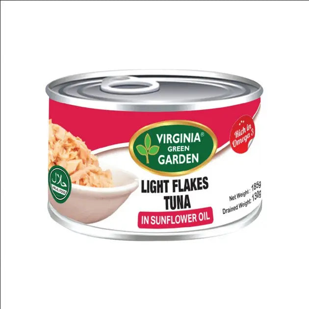Virginia Green Garden Light Flakes Tuna in Sunflower Oil 185g Murukali.com