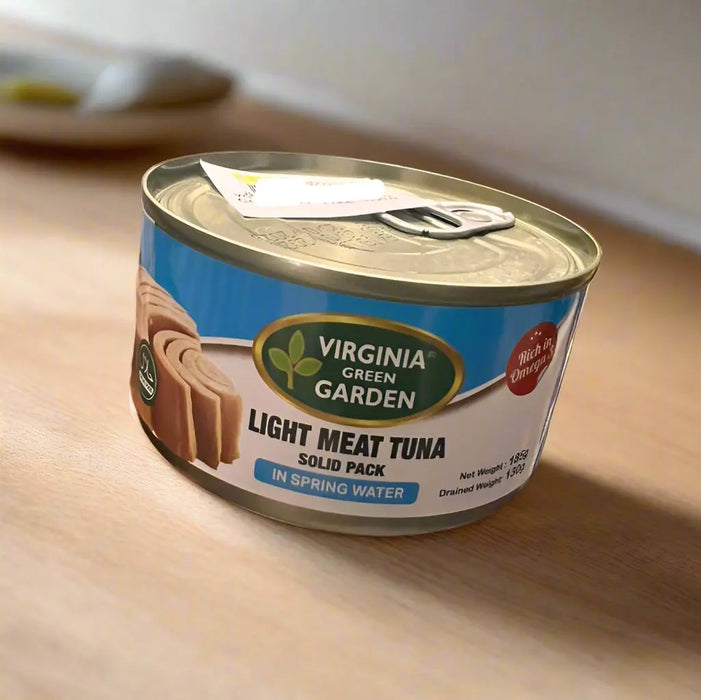 Virginia Green Garden Light Meat Tuna Solid Pack in Spring Water 185g Murukali.com