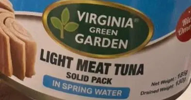 Virginia Green Garden Light Meat Tuna Solid Pack in Spring Water 185g Murukali.com