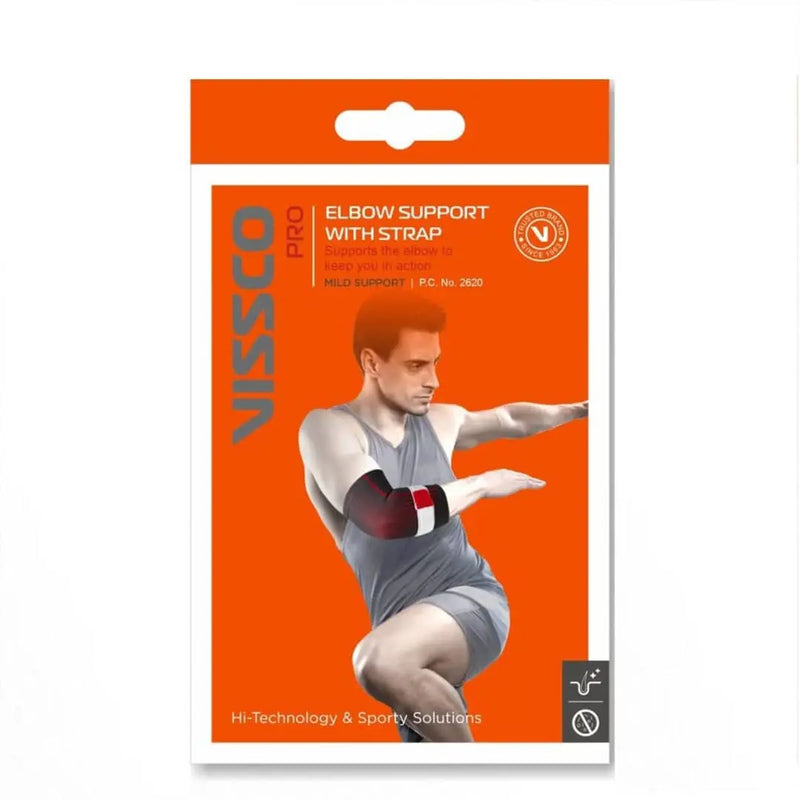 Vissco Pro Black Elbow Support with Strap Murukali.com