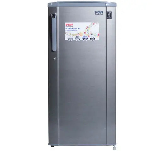 Von HRD Single Door Fridge 190L - Silver murukali.com