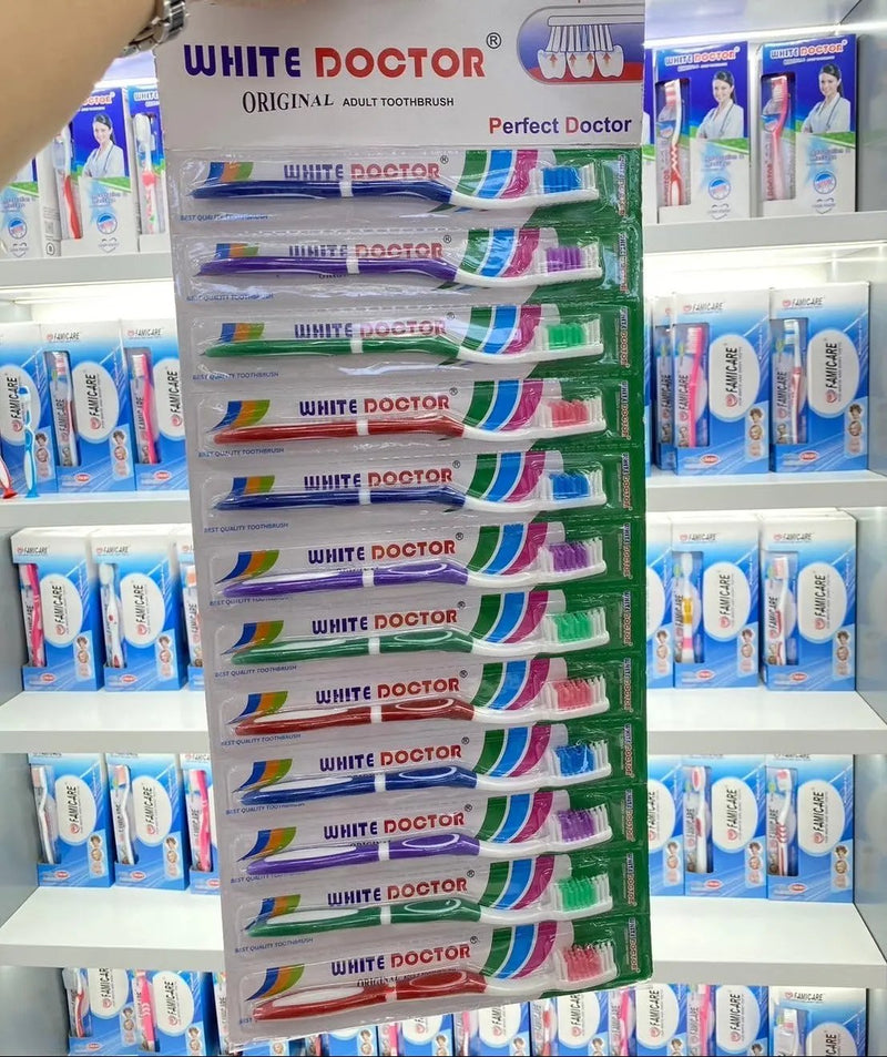 WHITE DOCTOR Adult Toothbrush – Set of 12 pieces kukiranguzo