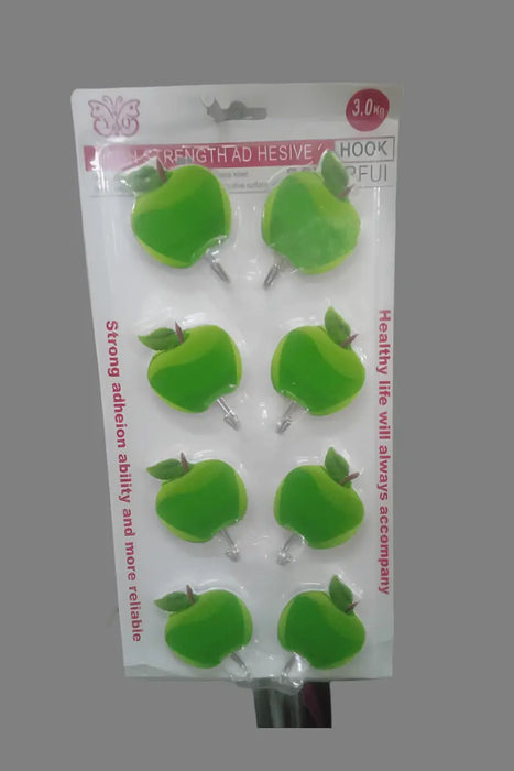 Wall Hook Hanger Plastic Apple Adhesive 8Pcs Murukali.com