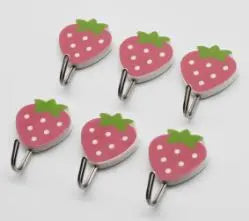 Wall Hook Hanger Plastic Strawberry Adhesive 8Pcs Murukali.com