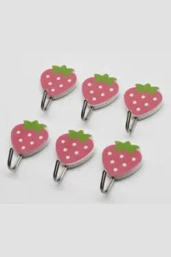 Wall Hook Hanger Plastic Strawberry Adhesive 8Pcs Murukali.com